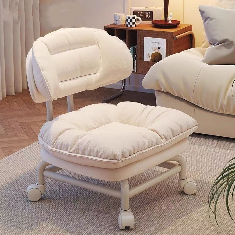 Ленивый стул с подлокотником для дома, универсальный круглый табурет с колесами, малый табурет для детей, низкий табурет с ручкой