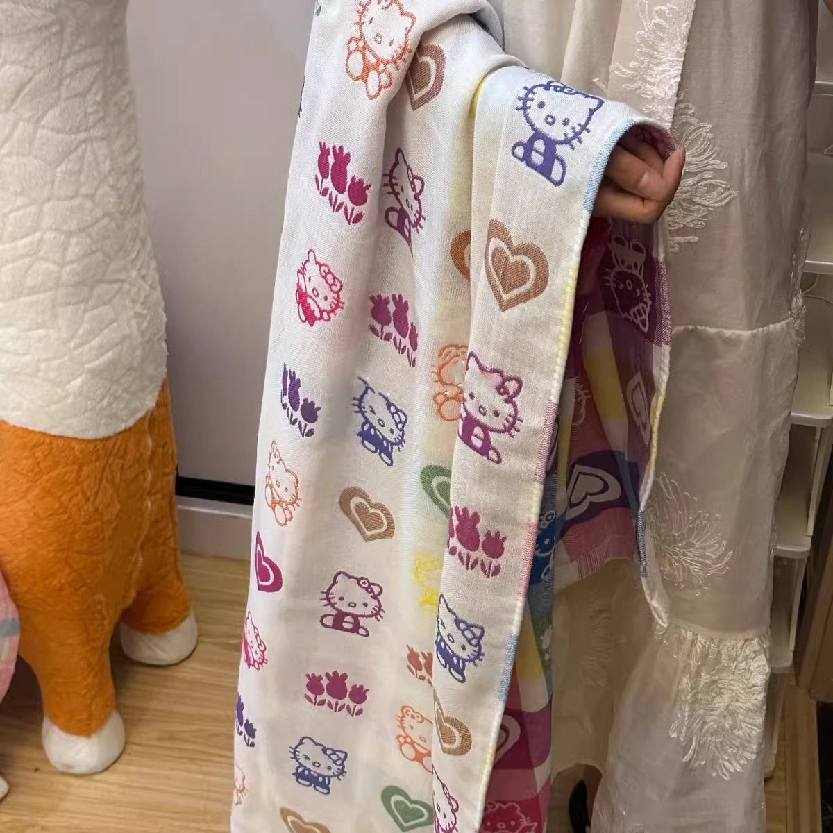 Cartoon Cat Cotton Bath Towel 2025 New Baby Wrap Gauze Cotton Household Large Bath Towel Bath Absorbent Towel
