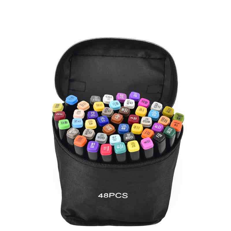 Double-Ended Alcohol-Based Oil-Based Liner Marker, Quick-Drying, High Coverage, Professional Drawing Tool for Art Students