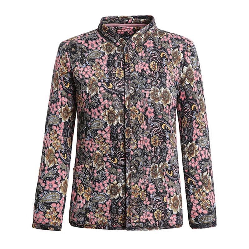 Manufacturer's Winter Camel Hair Women's Cotton-padded Jacket with Velvet and Thickeneding for Middle-aged and Elderly Outer Wear Loose Top Large Size Long-sleeved Mother's Wear