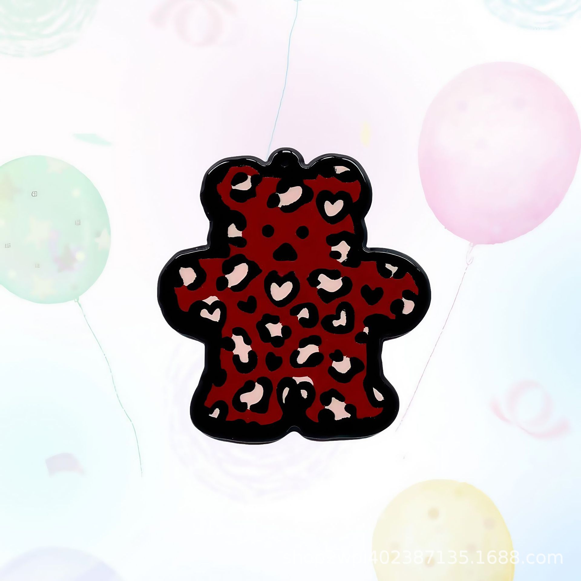 Acrylic Large Double-Sided Korean-Style Leopard Print Bear Bag Accessories DIY Phone Chain Keychain Pendant Ornaments