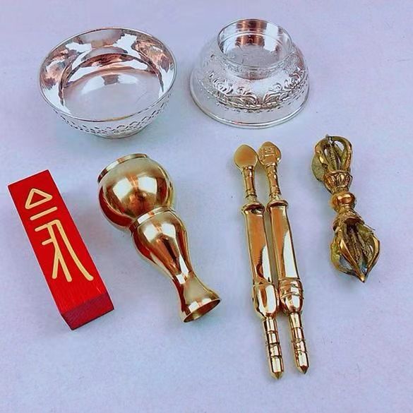 Mandar Basin Tantric Dharma Manza Copper Water Purifier Bottle Pestle Supplies Buddha Tools Wholesale