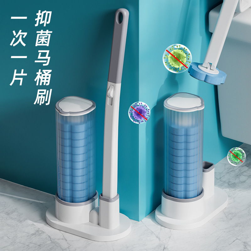 Disposable toilet brush household bathroom toilet cleaning brush suit no dead angle replacement head disposable toilet brush