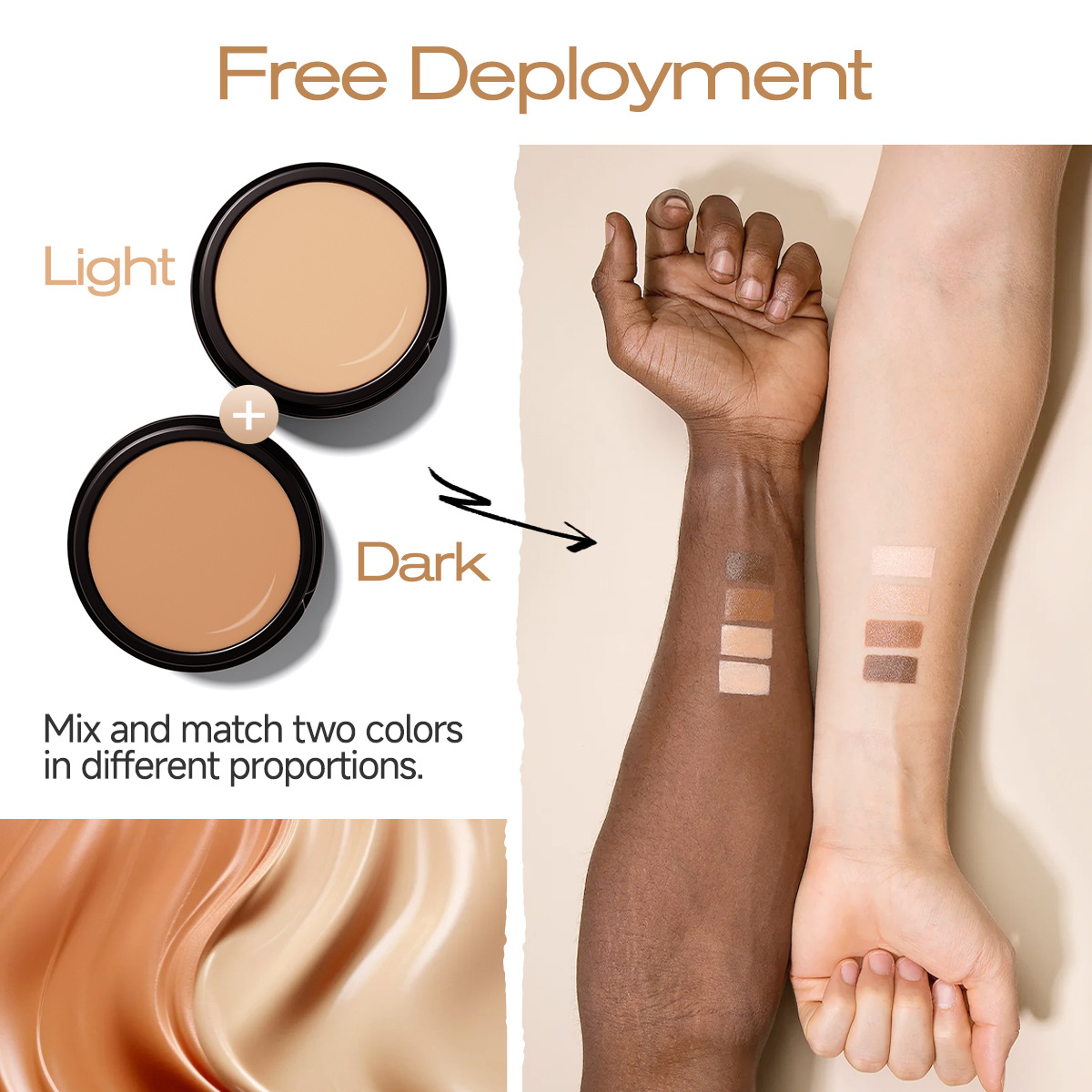 Cross-Border Tattoo Concealer to Cover Tattoos, Two-Color Non-Stuck Powder, Facial Spot Covering and Contouring Concealer