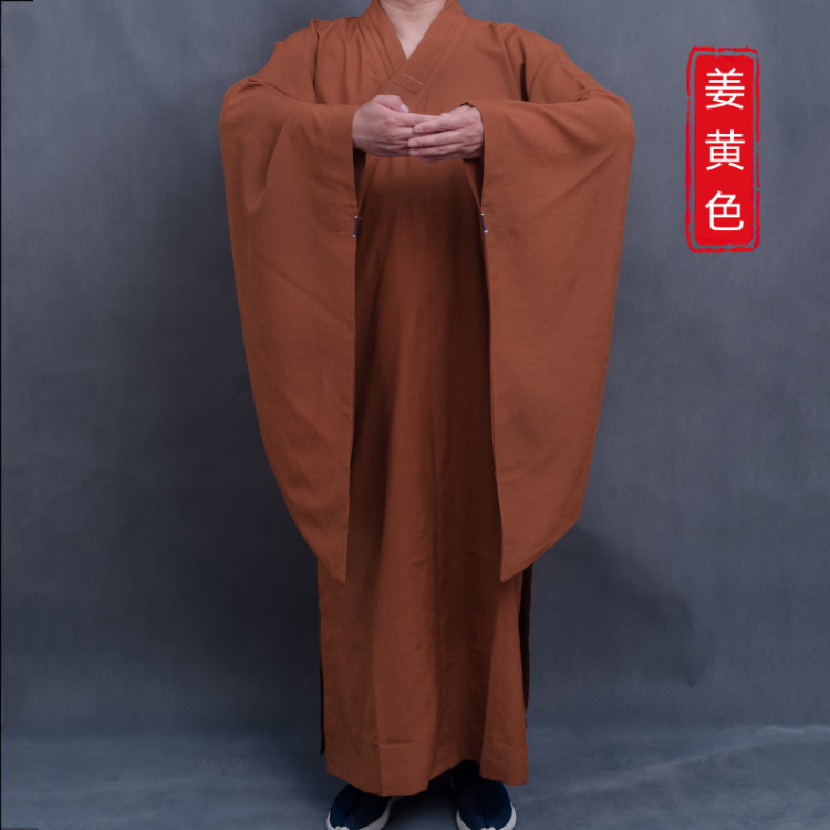 Taiwanese Linen Fabric Haiqing Long Robe Buddhist Clothing Layman's Clothing Women's Long-Sleeved Haiqing Zen Men's Monk's Clothing Spring, Summer, Autumn and Winter