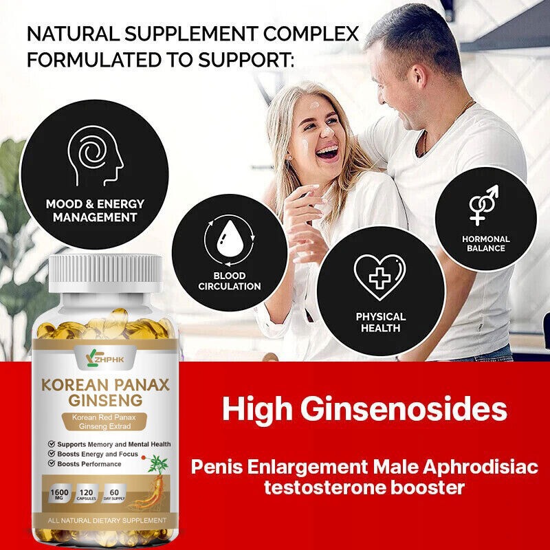 Amazon Ginseng Capsules Ebay Walmart Temu Hot Sale 120 Ginseng Capsules