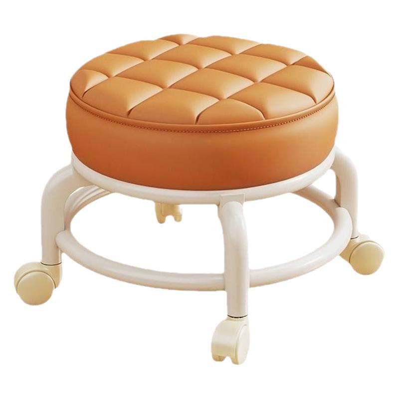 Popular Swivel Small Stool for Home Use, Acrylic Caster Low Stool for Living Room, Baby Care Artifact, Movable Sitting Stool with Beautiful Seam