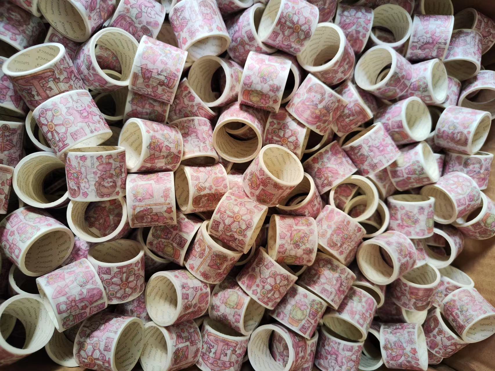 Super cute hand account tape super long cycle special oil cartoon girl heart and paper tape hand account tape whole volume wholesale