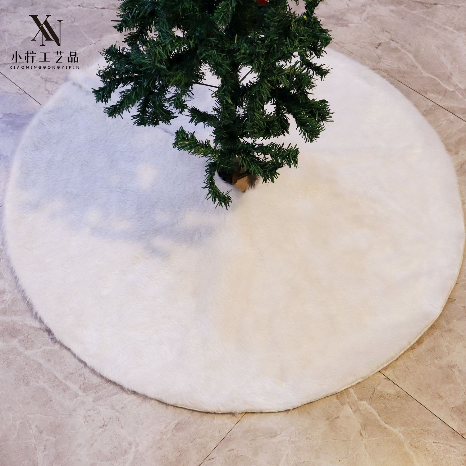 Белая юбка для елки с падающим снегом, декоративные принадлежности, плюшевая юбка