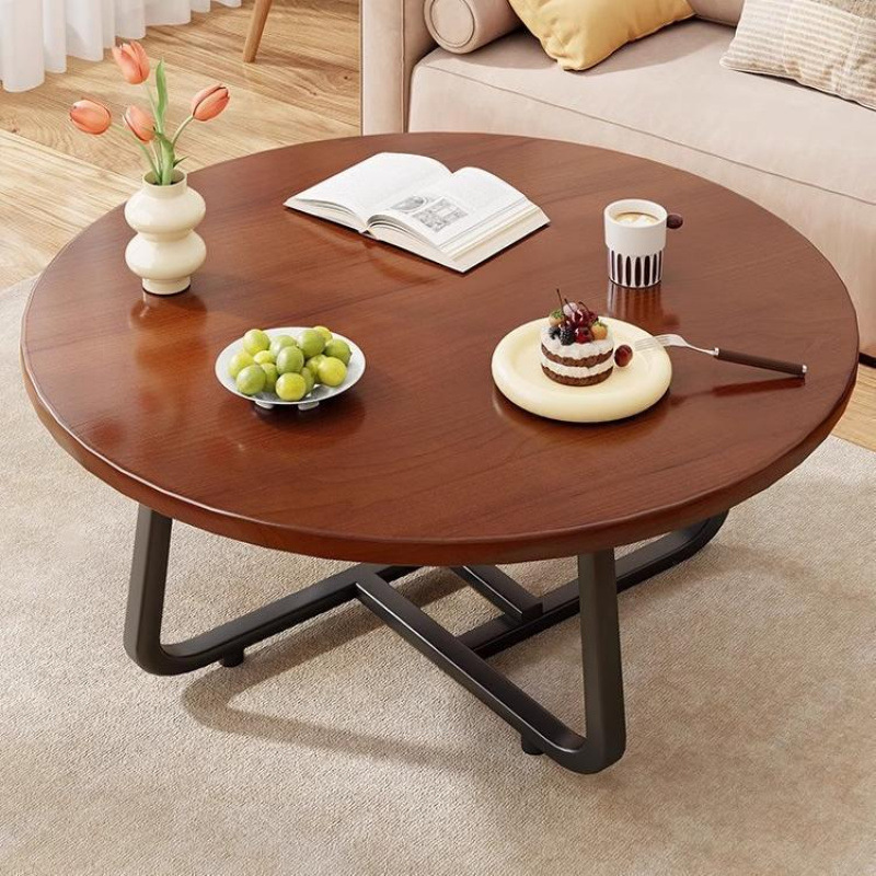 Round Tea Table, Simple Coffee Table, Multi-Layer Table, Tea Table, Living Room Table, Home Round Table, Retro Side Table, Reception Table