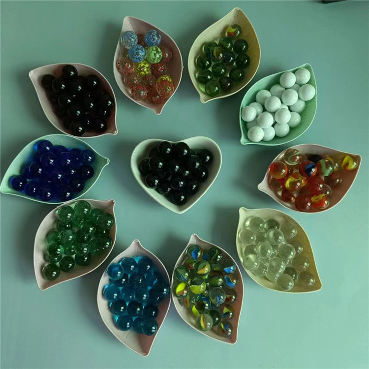 In stock supply glass beads glass marbles 16mm14mm multi-color glass beads