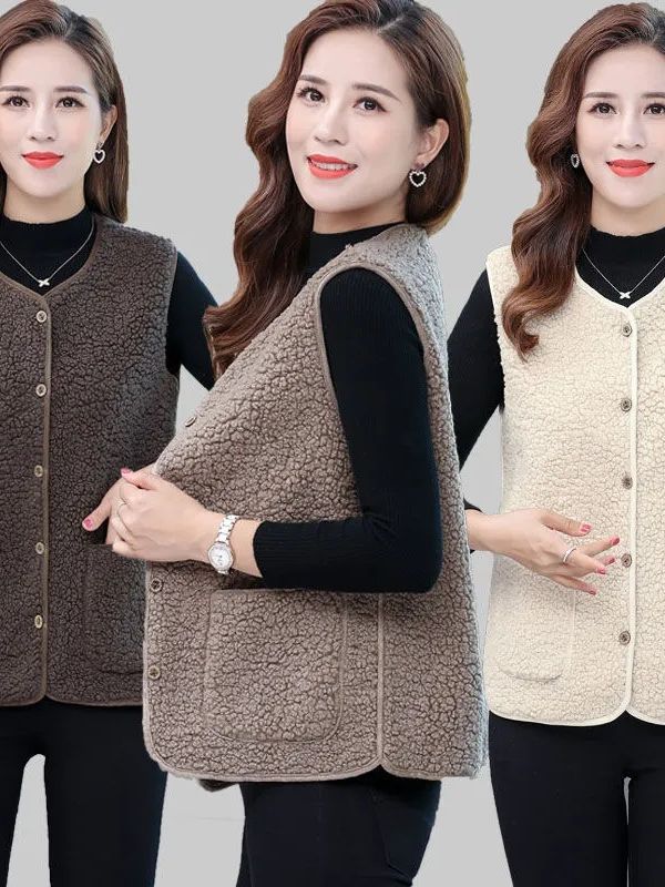 Корейский стиль, новый жилет для женщин, осень и зима, жилет для женщин среднего возраста, большой размер