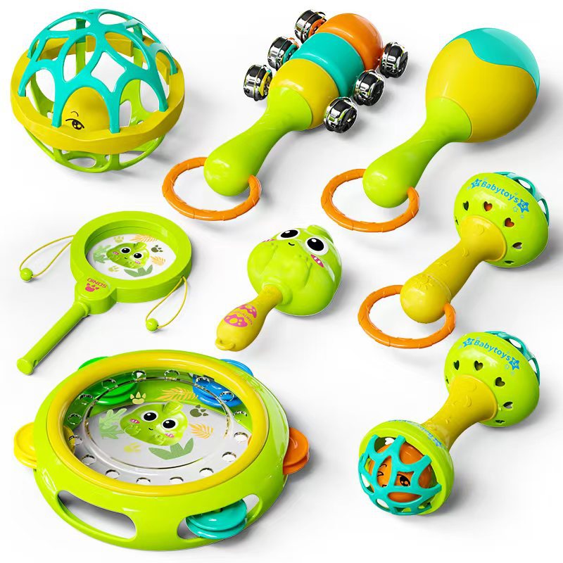 Cross-Border Hot-Selling Baby Toys Dinosaur Rattle Baby Baby Hand Ball Teether Rattle Sand Hammer Educational Toy