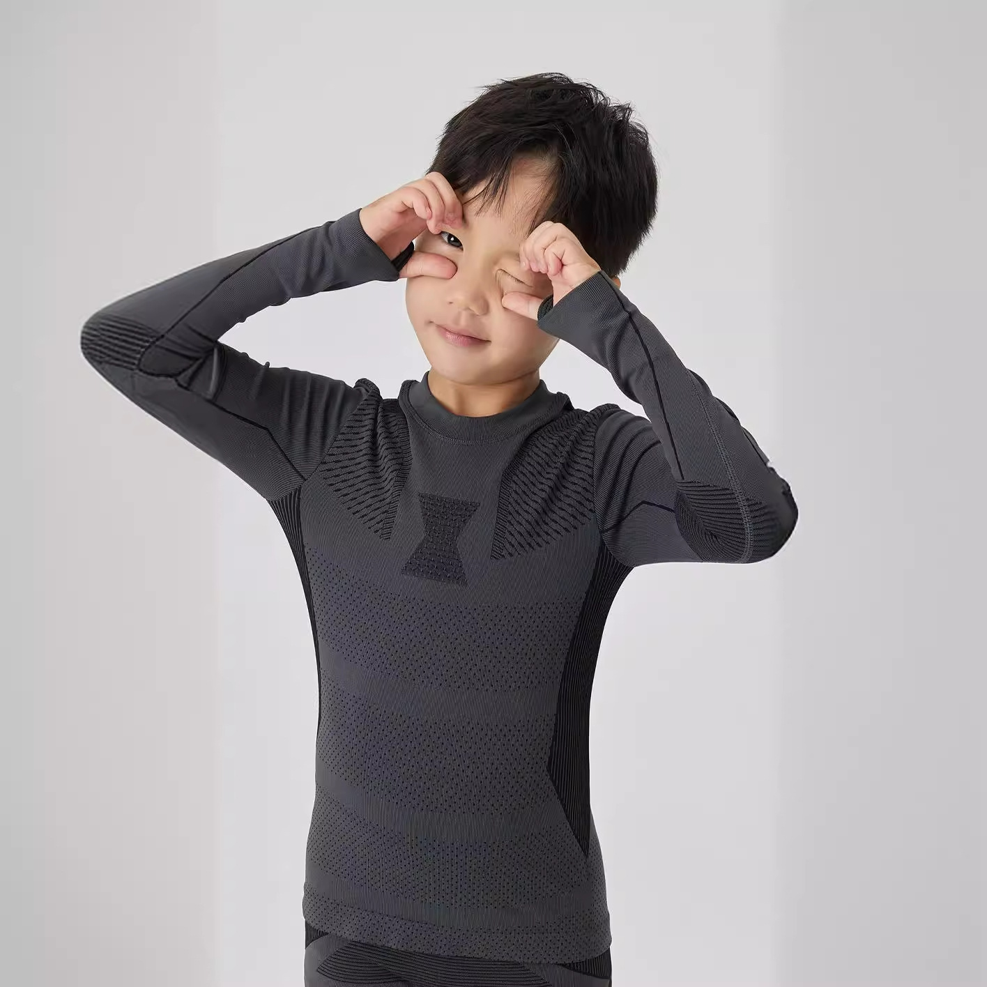 2025 Boys' and girl' fitness clothing sports running clothing autumn and winter training skiing base warm suit