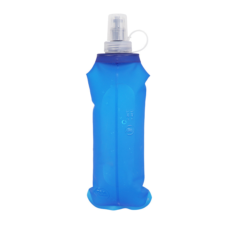 Cross-Border Soft Water Bottle Silicone Mouthpiece Fitness Cycling Sports Water Bottle Outdoor Running Foldable Tpu Soft Water Bottle Customization