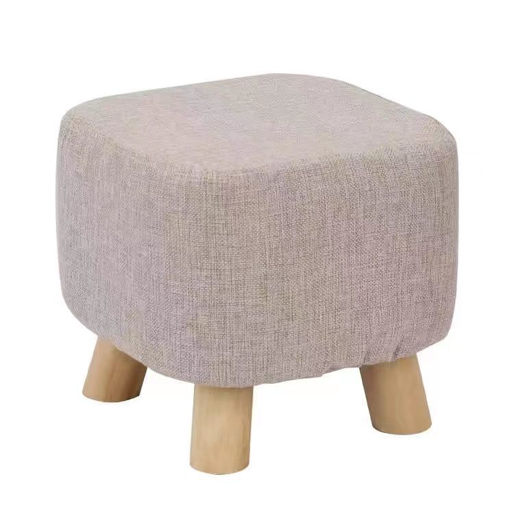 Household elastic low stool fabric thickened square bench door living room bedroom shoe changing stool for adults and children