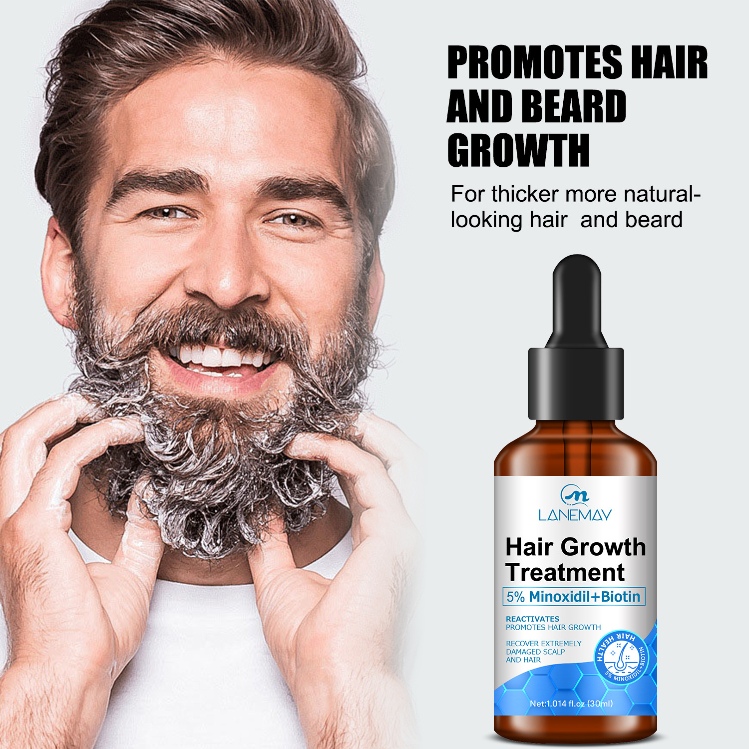 Cross-border care beard hair growth growth oil nourishing strong growth beard oil growth liquid hair