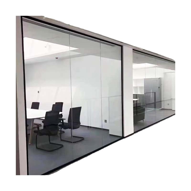 Foshan Office Glass Partition Wall Aluminum Alloy Screen Partition Bedroom Hollow Single Glass Living Room Glass Partition