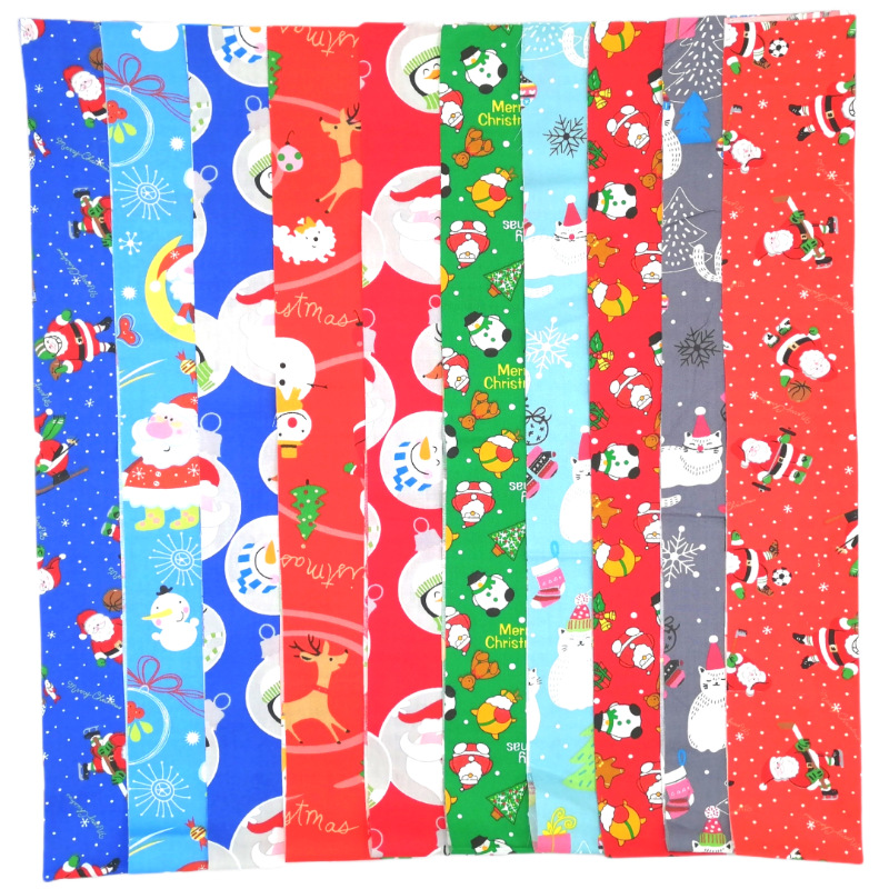 New Christmas series small cloth small cloth group cotton Christmas pattern decoration long diy patchwork spot wholesale