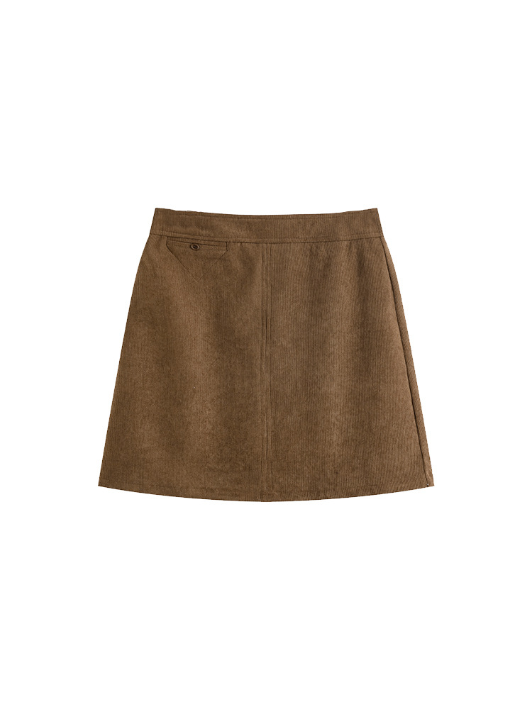 Plus Size Casual Versatile Skirt 2025 Autumn Fat mm Straight Corduroy Skirt Women's Loose Skirt Nq1120