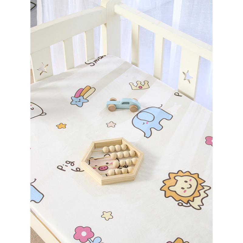 Class a Pure Cotton Crib Fitted Bed Sheets Baby Bed Sheets Kidsren's Spliced Bed Bedding Kindergarten Mattress Cover Bed Cover Wholesale