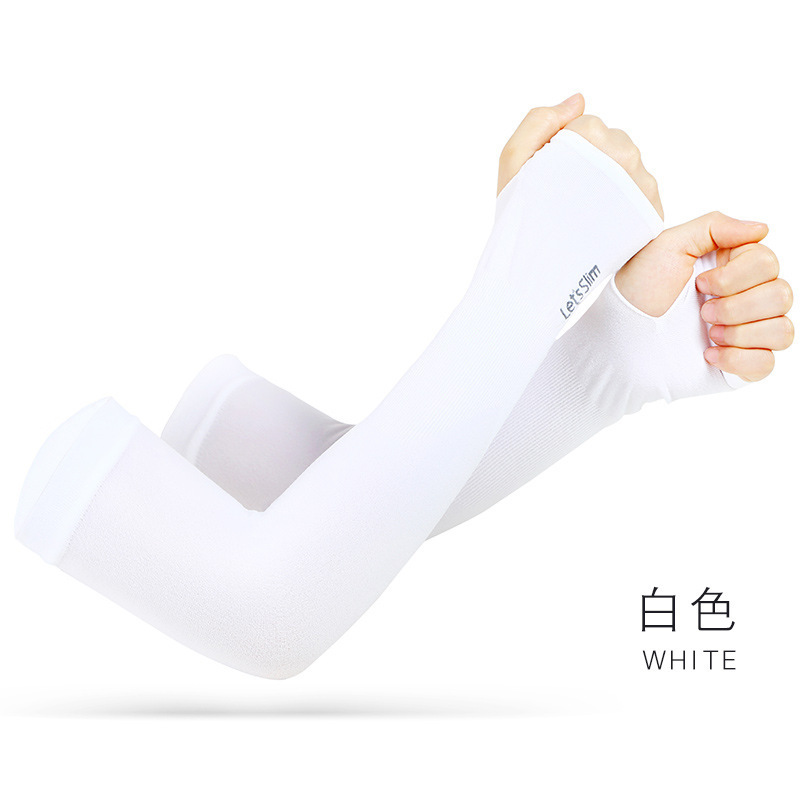 Summer Sun Protection Ice Sleeves Wholesale Men's and Women's Anti-Uv Fingerless Driving Outdoor Cycling Ice Silk Arm Sleeves Gloves