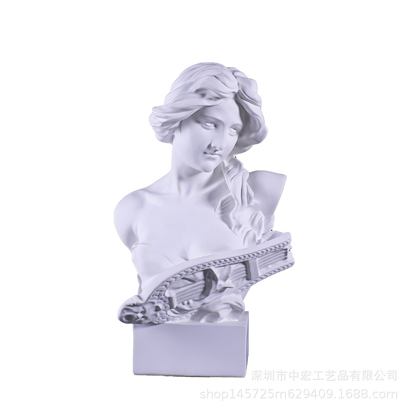 Piano female sculpture plaster head portrait decoration creative ins Korean style fashion cute desktop decoration painting material