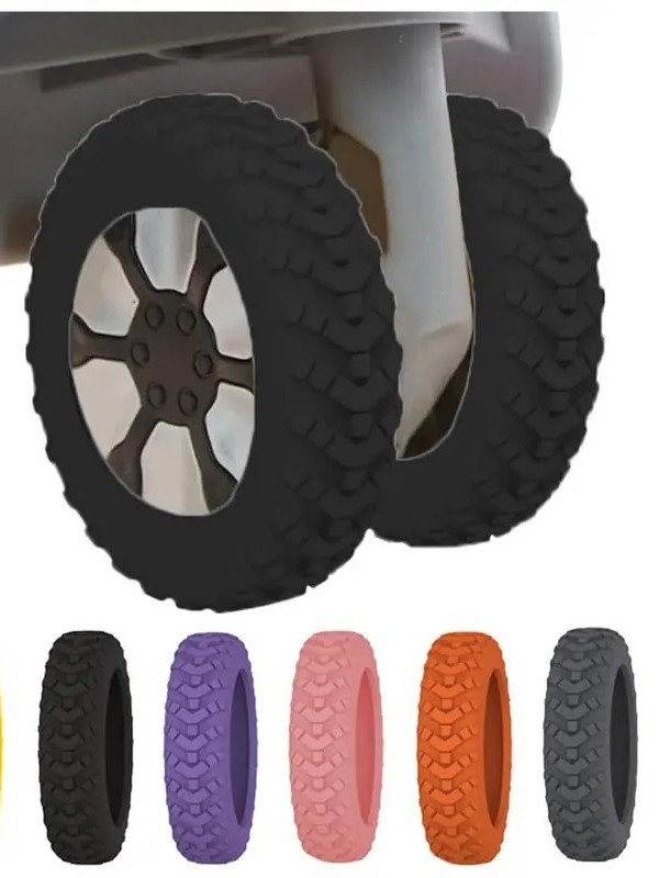 8 Pcs Trolley Suitcase Mute Shock Absorption Wheel Protective Cover Abrasion Resistant Thickened Silicone Wheel Protective Cover
