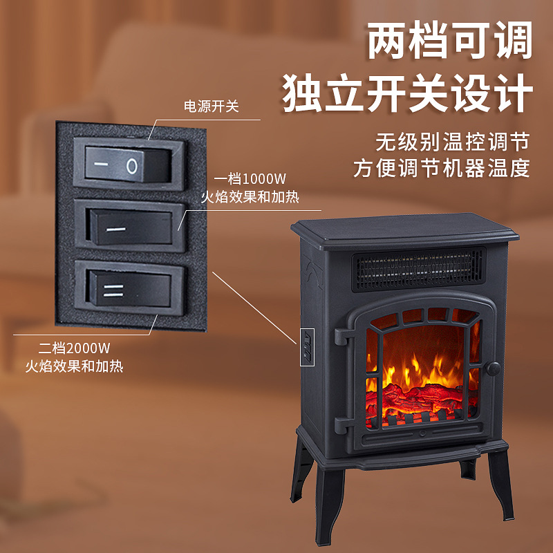 3D Simulation Flame Mountain Fireplace Heater Dormitory European-style Bedroom Home Factory Factory Net Red Generation Heater