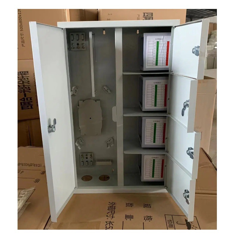 Four-Net-In-One Metal Splitter Box Communication Equipment Optical Cable Splitter Box Fiber Optic Splitter 144 Core Optical Transceiver Box