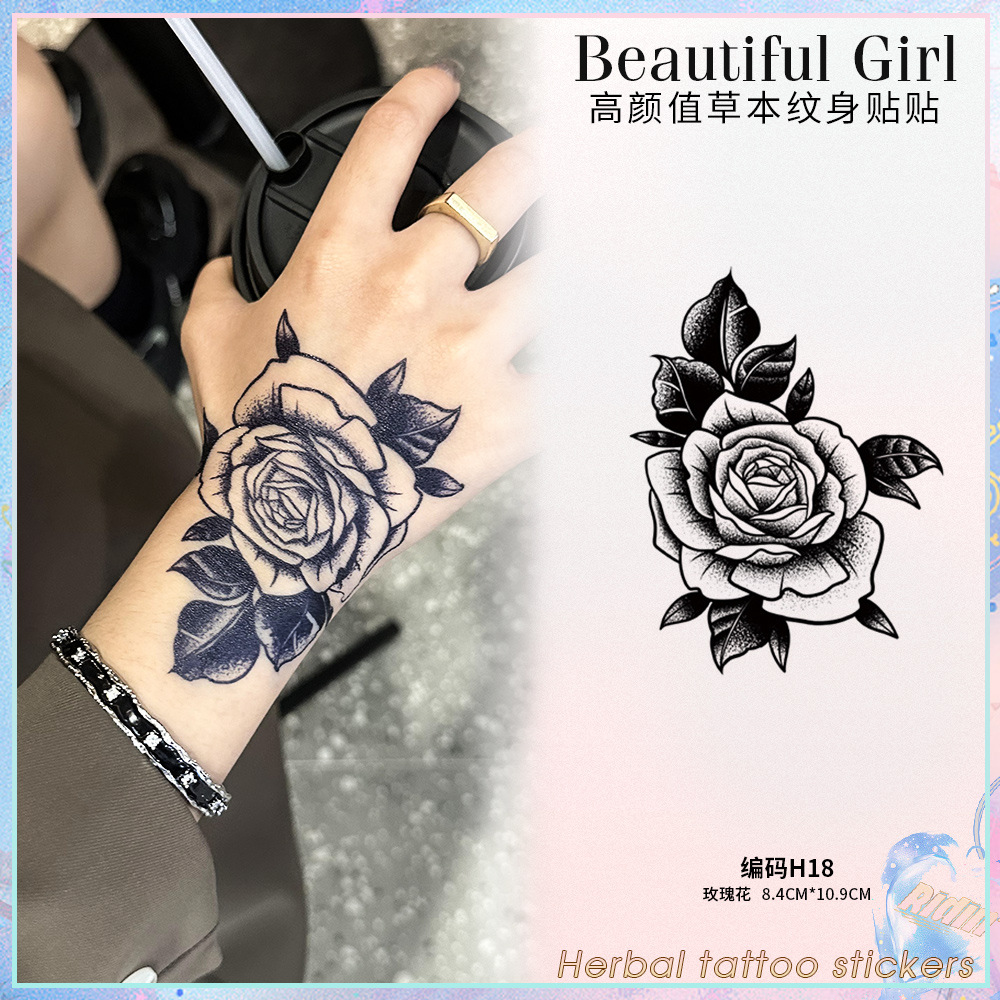 [Два предмета] Красивые розовые тату-наклейки на руке и тыльной стороне руки, водонепроницаемые, долговечные для женщин и мужчин
