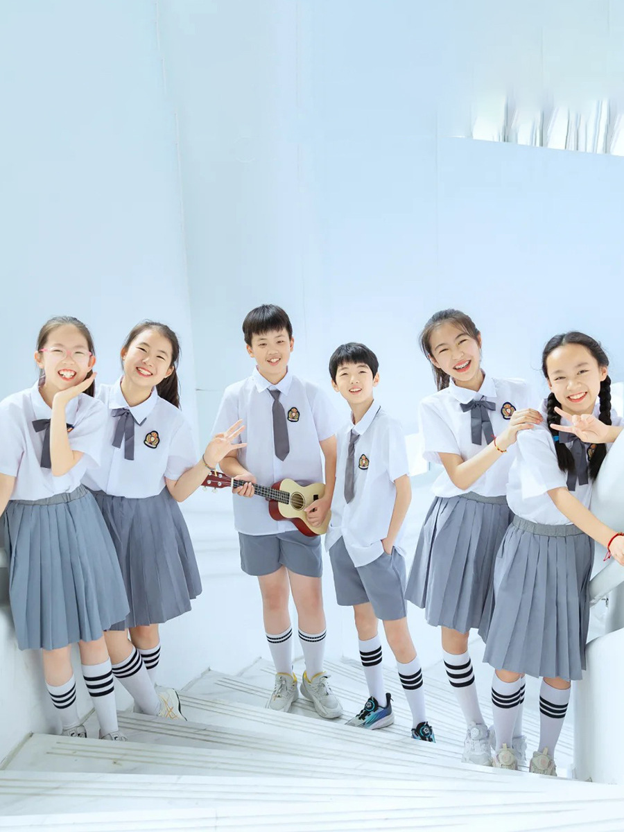 Children's School Uniform Set, Primary School Student Class Uniform, Summer Senior Kindergarten Graduation Photo, Kindergarten Uniform, Summer Uniform, British Style School Uniform