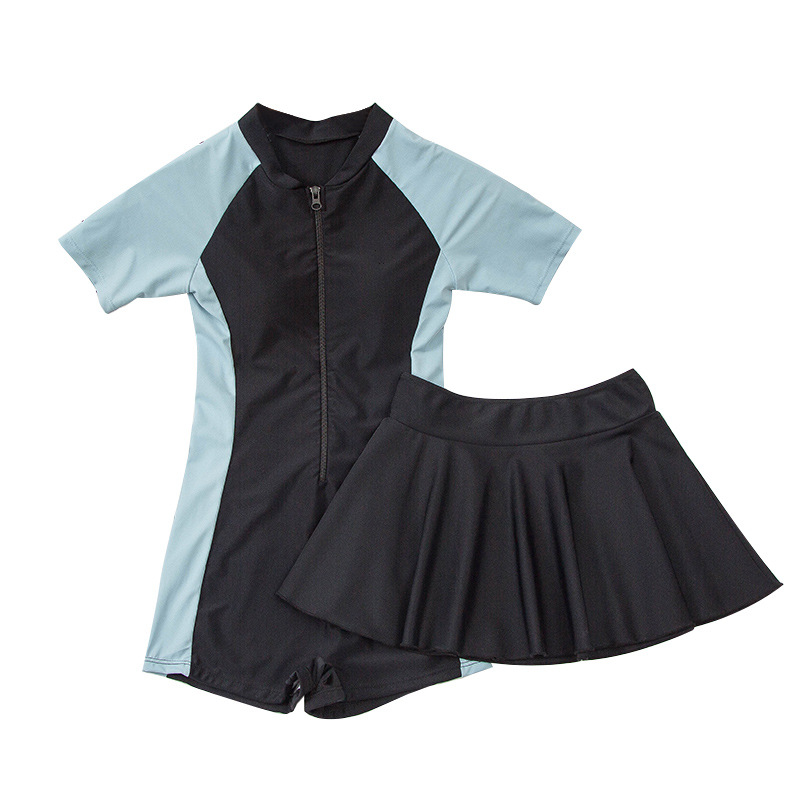 Parent-child swimsuit female mother and daughter new belly-covering slimming conservative girl girl skirt fashion one-piece boxer swimsuit