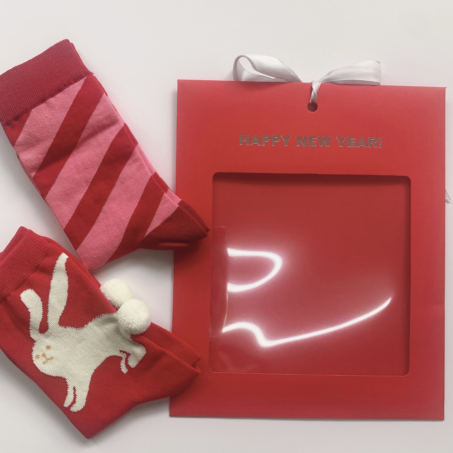 Sock Packaging Carton Red Cardboard Bag Window Envelope Packaging Bag General Version Now Available