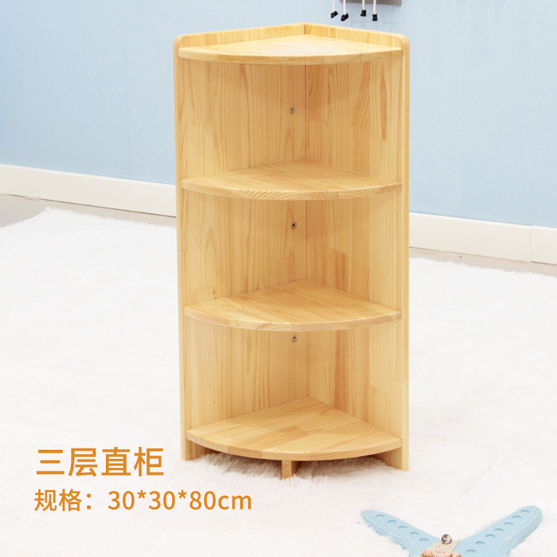 Early Education Kindergarten Storage Rack Solid Wood Children's Toy Storage Cabinet Combination Montessori Educational Utensil Cabinet Bookbag Cabinet Area Corner Cabinet