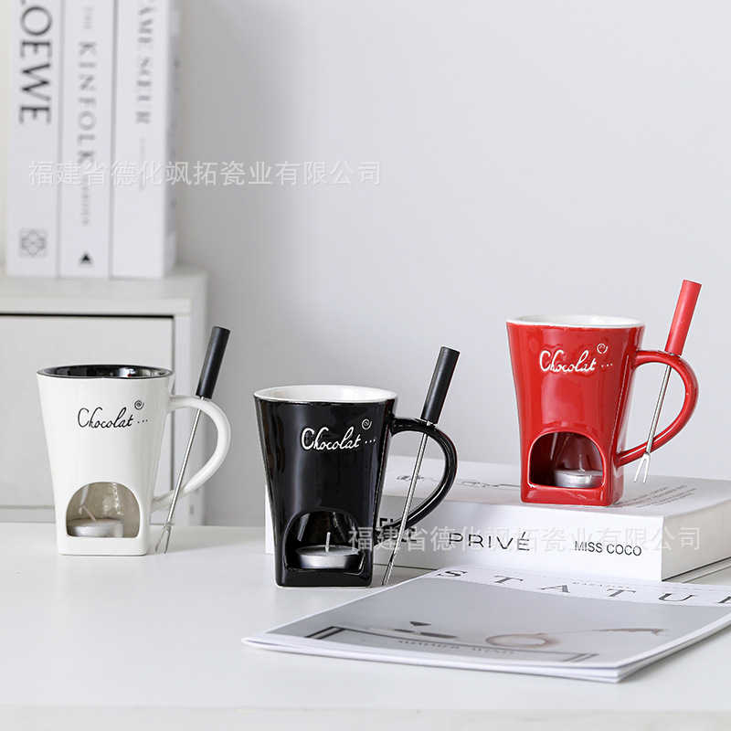 керамическая чаша для фондю, чашка для шоколада, термостойкая чашка для сыра и масла