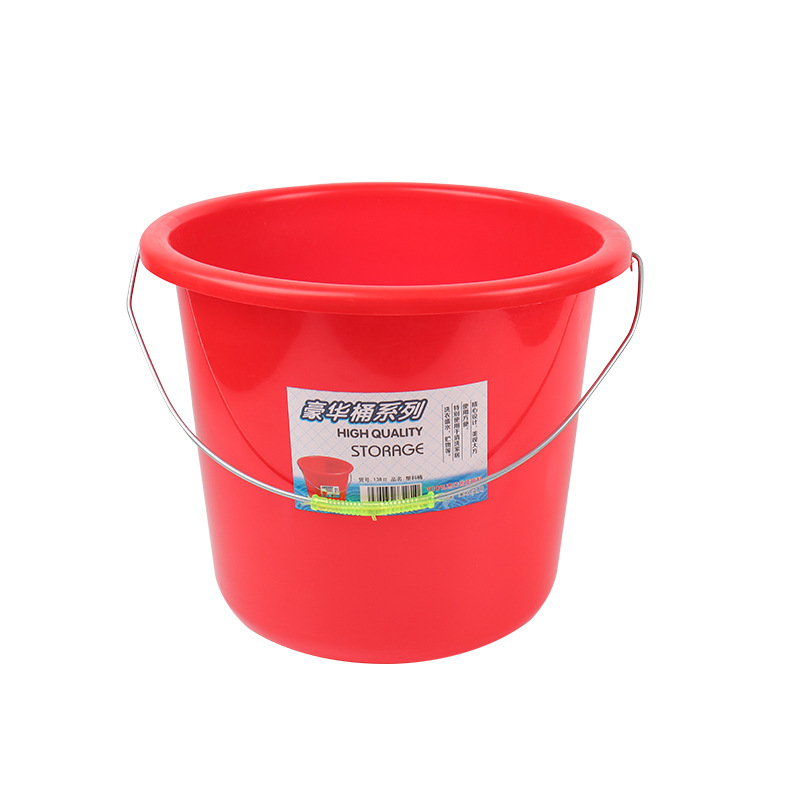Red Large Bucket Household Thickeneded Plastic Water Storage Bucket with Lid Bucket Printable Plastic Bucket Handle Student Bucket