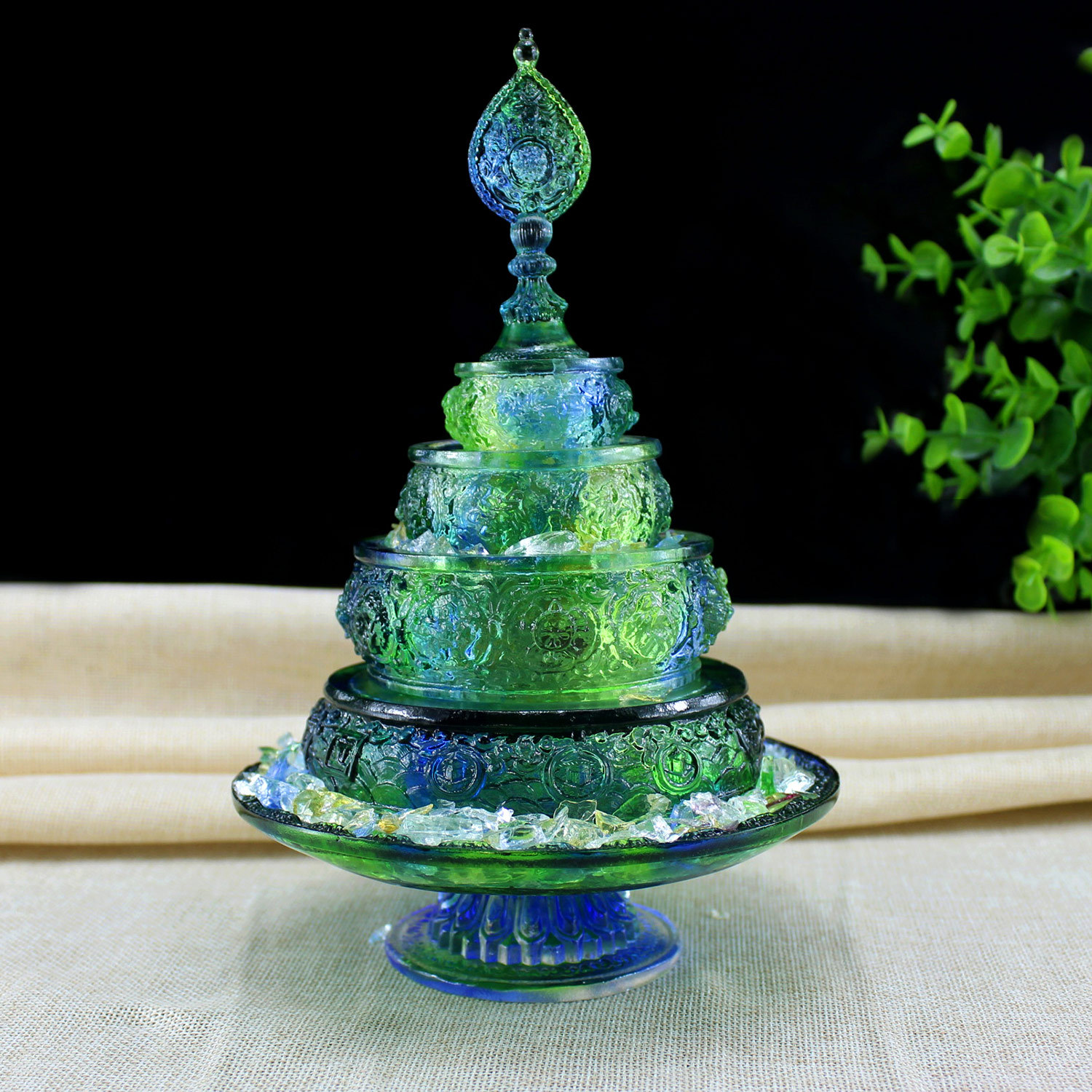 Древняя глазурь Фэнмин, непальская, восемь благоприятных камней, настольная пластина Манза, украшения