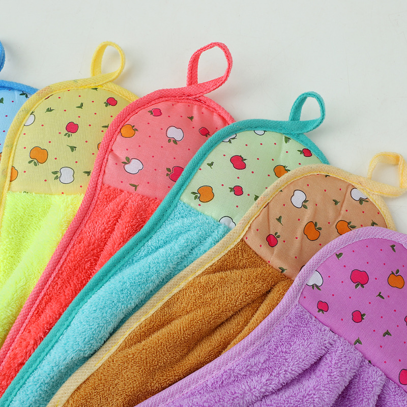 Coral Velvet Hand Towel Can Be Hung in the Kitchen, Thickened Cleaning Towel, Gift Advertising Towel