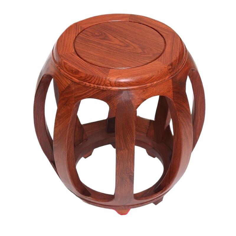 Круглый табурет из массива дерева для гостиной, кофейный столик из розового дерева, низкий табурет, табурет для гуциня, махагониевый барабанный табурет, антикварный китайский табурет для обеденного стола