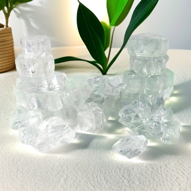 Natural Sparkling Diamond Crystal Stone Transparent Ice Crystal Glass Stone Rich Semi-Finished Products Wholesale Epoxy Resin Craft Accessories Ice Crack