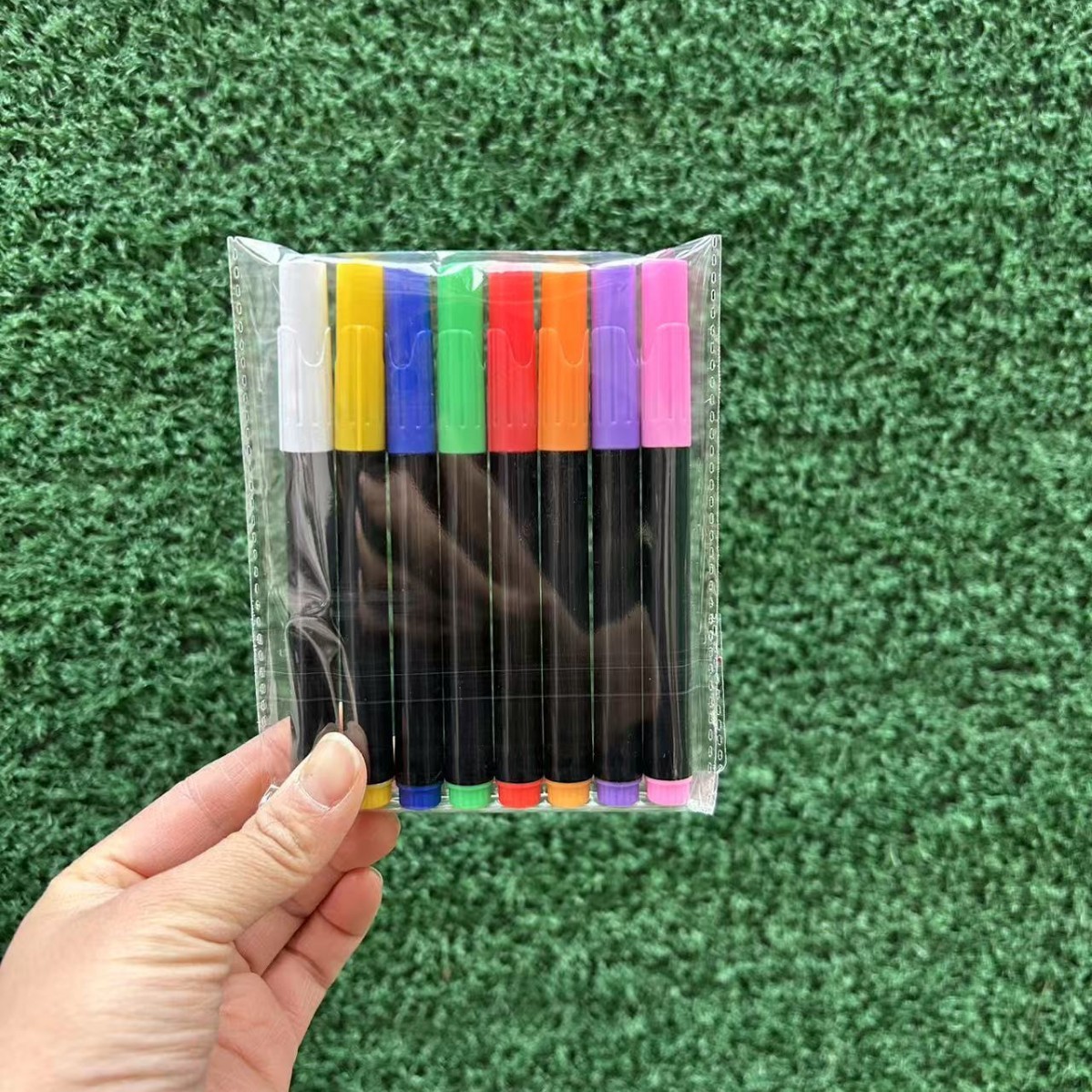 Dust free water soluble chalk liquid lamp board pen LED fluorescent board White large 12 color erasable blackboard pen