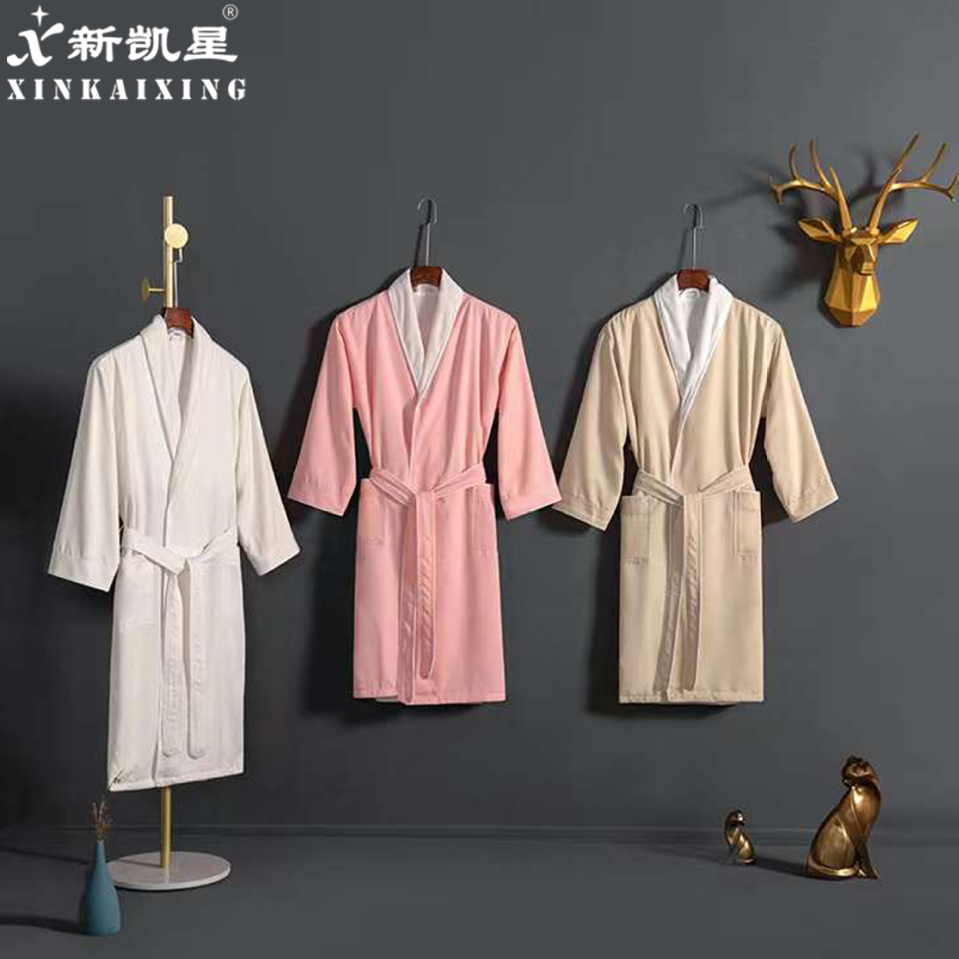 Hotel-Specific Wardani Double-Layer Nightgown Pure Cotton Absorbent Adult Bathrobe Soft Hotel Bathrobe