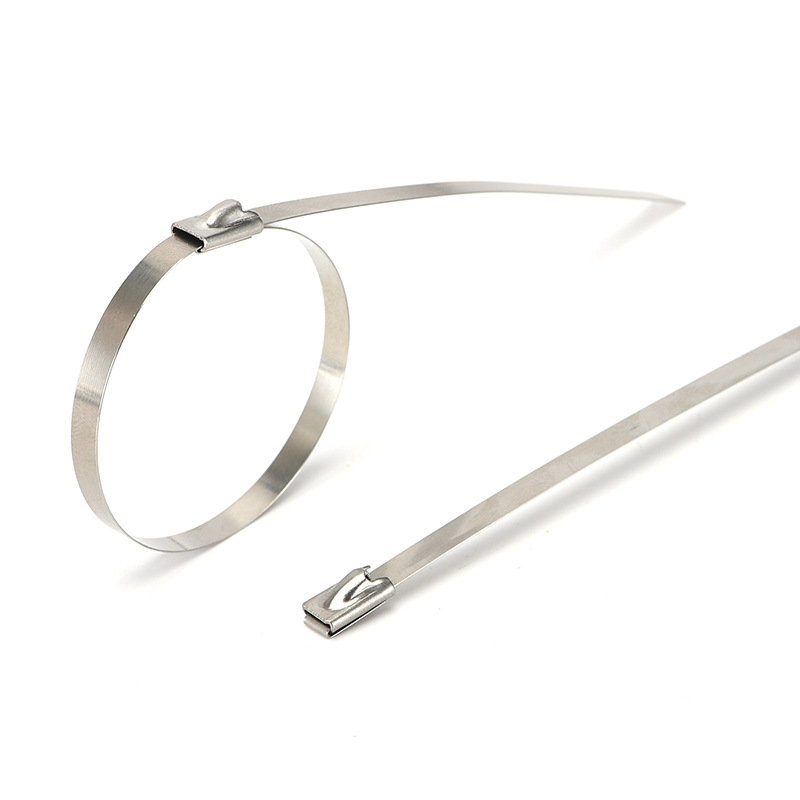 304 stainless steel tie high temperature resistant wire harness cable bridge tie self-locking metal tie manufacturer