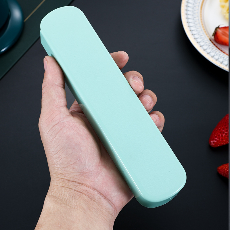 Stainless Steel Portable Tableware Set Creative Outdoor Chopsticks, Forks and Spoons Three-Piece Set Office Worker Spoon and Fork Pull-Out Box Wholesale