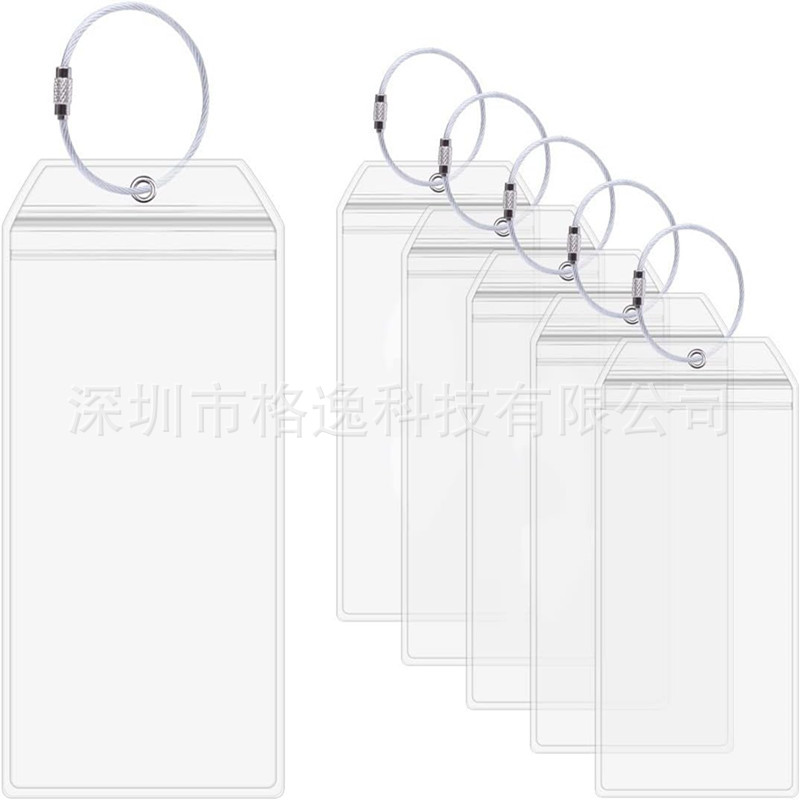 Горячая распродажа, кастомизированный размер, ПВХ, мягкий резиновый тег для багажа, прозрачный, антивандальный