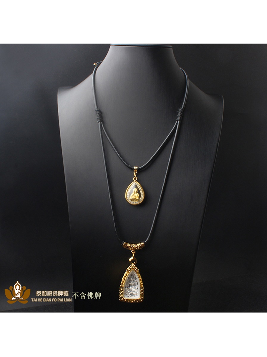 Thai Wax Rope Taiga Leather Rope Buddha Amulet Chain Adjustable Length Single Hanging Double Hanging Three Hanging Four Hanging Necklace Hanging Chain