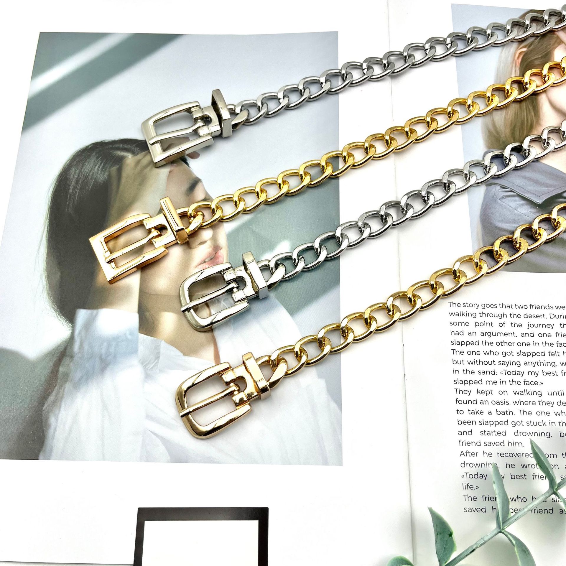 Модный пояс с пряжкой для женщин лето 2024 новая стильная металлическая цепочка для талии аксессуары поясная цепочка роскошь