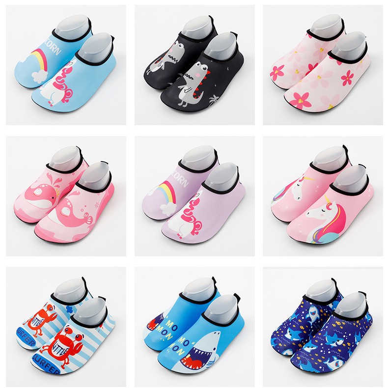 Cross-Border Children's Beach Shoes Non-Slip Soft Sole Printed Outdoor Wading Shoes Indoor Sports Floor Socks Fitness Shoes