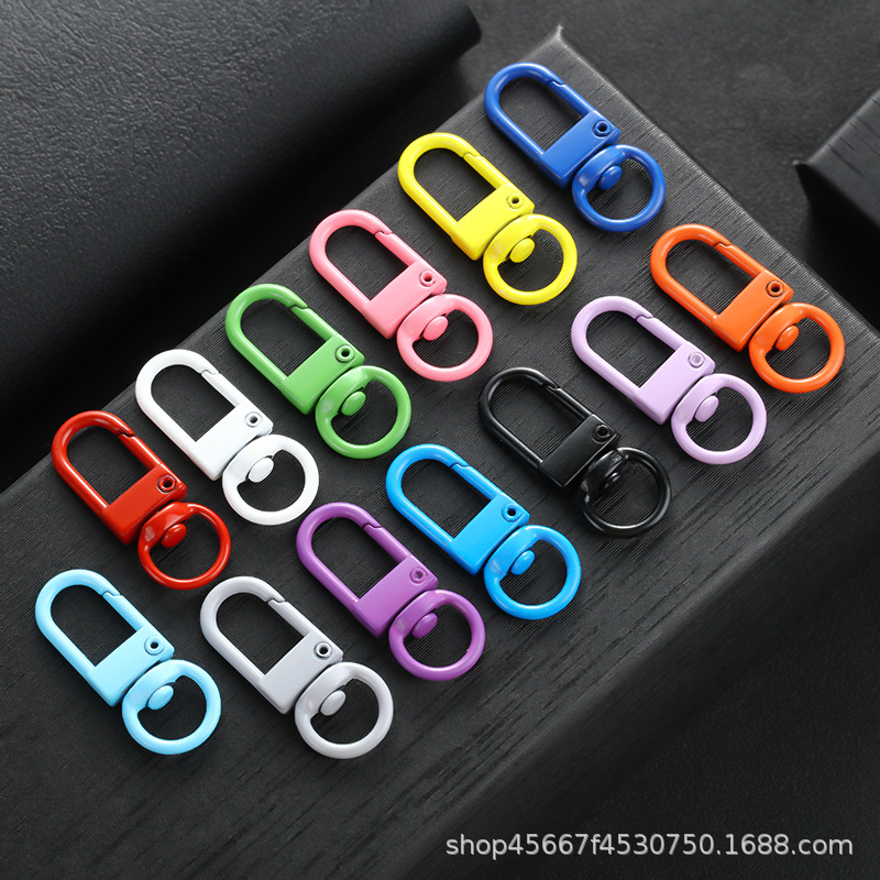 Прямые поставки металлический краска цвет брелок собачья пряжка цинковый сплав креветка пряжка 8-слово пряжка распылительная краска U-образная маленькая дверная пряжка кулон